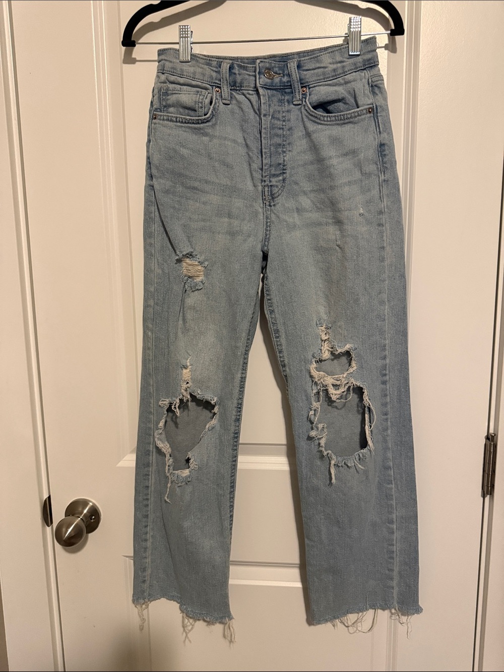 wild fable Light Blue Distressed High-Rise Jeans